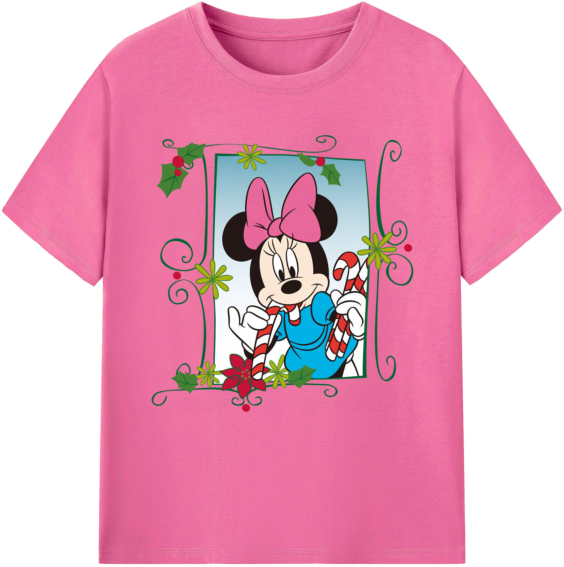 ミッキーマウス Mickey Mouse レディースカジュアルプリントTシャツ（綿100％）